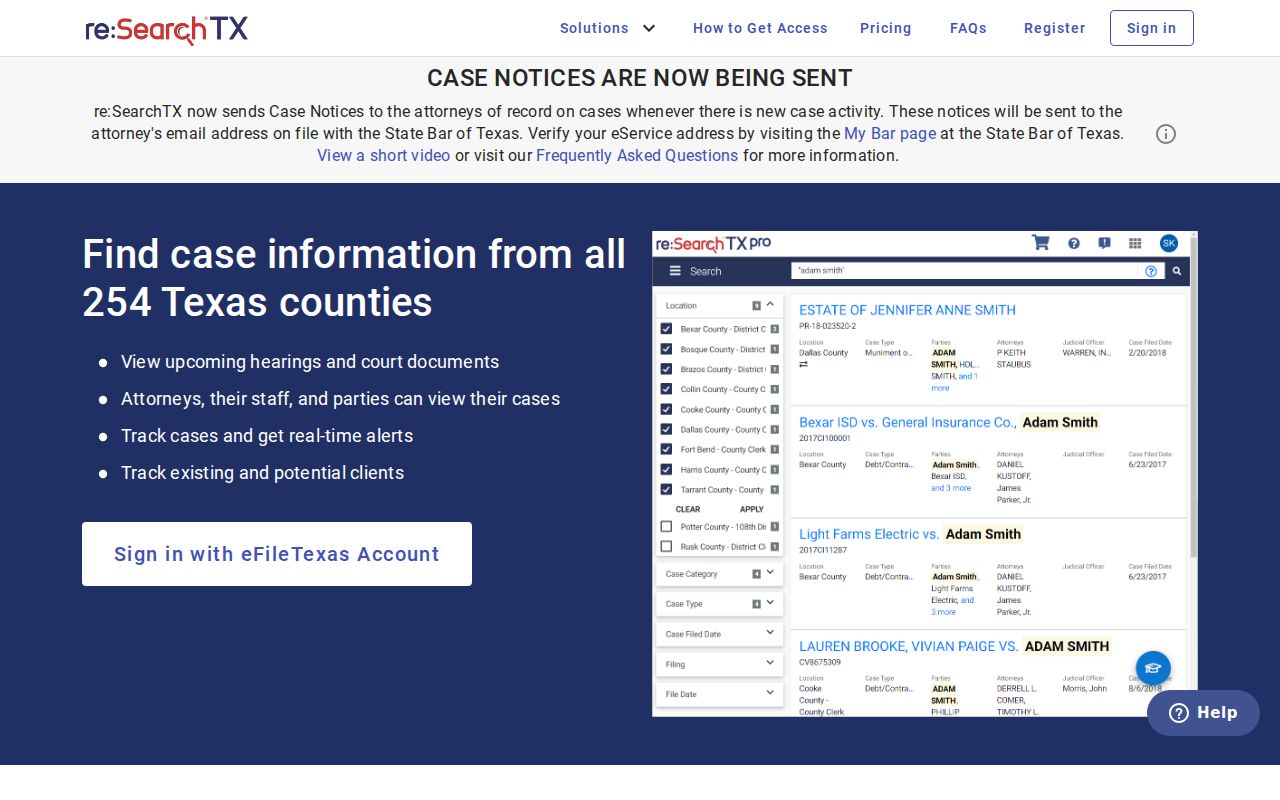 Hemphill County court docket re:SearchTX sign-in